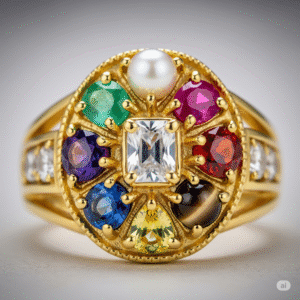navrathna silver ring